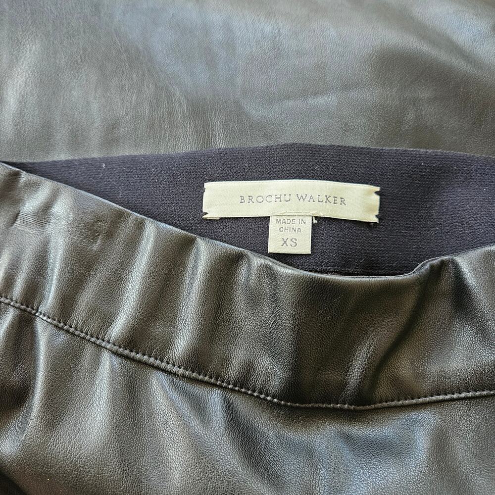 Brochu Walker Faux Leather Pencil Skirt Size XS Drew Stretch Black - Picture 7 of 7